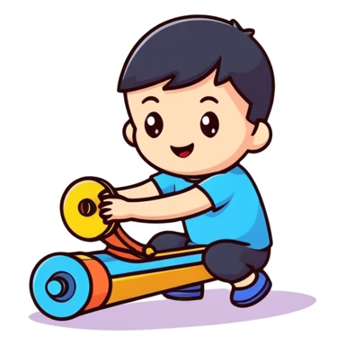 cute child playing sticker