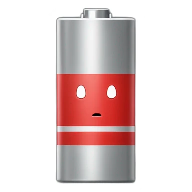 AA battery red color with a sad face sticker