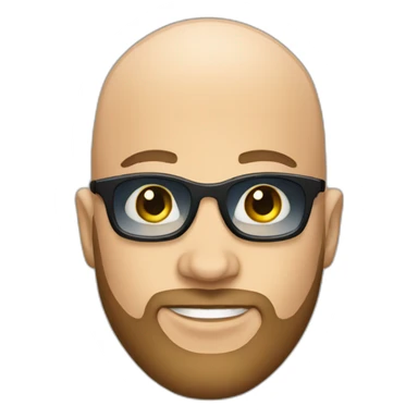 bald dj with beard sticker