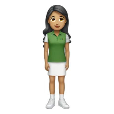 Latin woman using Lacoste  sticker