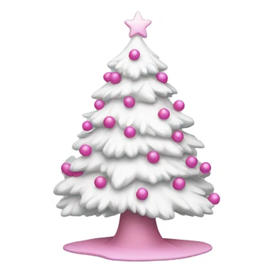 White Christmas tree with pink decor sticker
