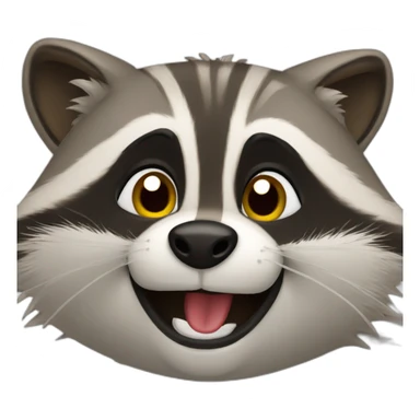 raccoon-excited sticker