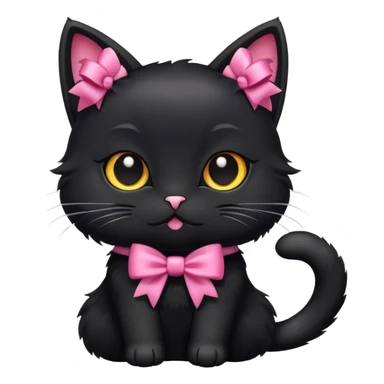 Gatto nero con fiocchi sticker