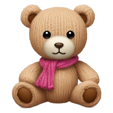 a teddy bear and a knit thread next to it sticker