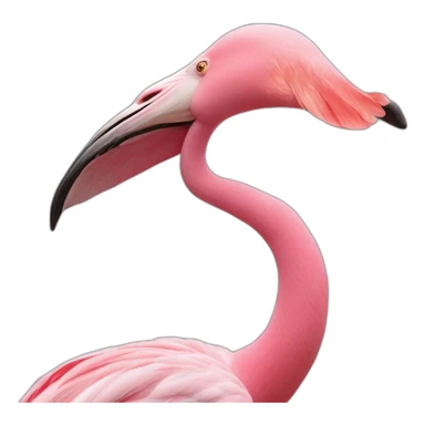 Flamant rose avec corps de rhinocéros sticker