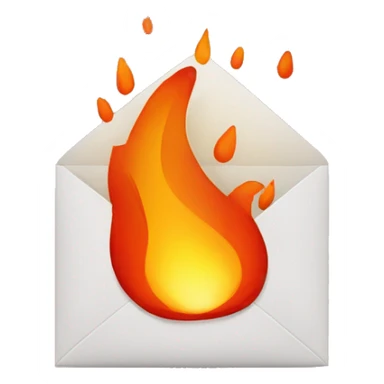 fire coming out of an envelope sticker