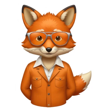 fox with sunglasses and shirt sticker