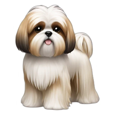 Dog Shih Tzu with long wool full-height  sticker