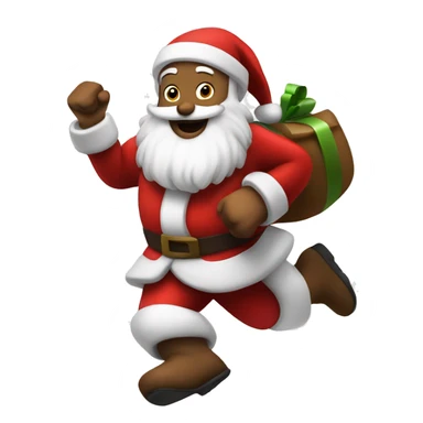traditional Santa running white skin sticker
