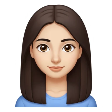 Armenian 19 year old girl. She has long, straight dark brown hair.
Her eyebrows are thick and natural.
Her eyes are large, dark, and almond-shaped.
She has a soft, genuine smile with closed lips.
Her face shape is oval.
Her skin tone is light to medium with a smooth and clear complexion sticker