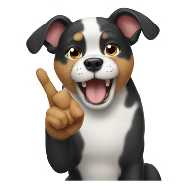 Dog flipping off cat sticker