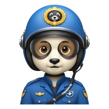 panda pilot blue uniform sticker