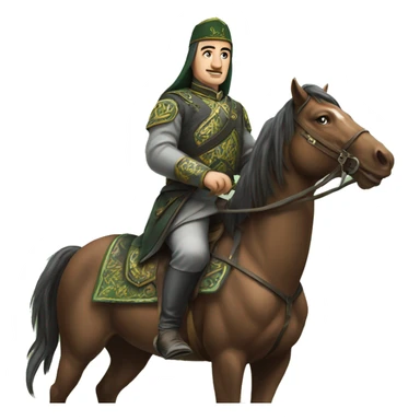 Salavat Yulayev Bashkir on horseback  sticker