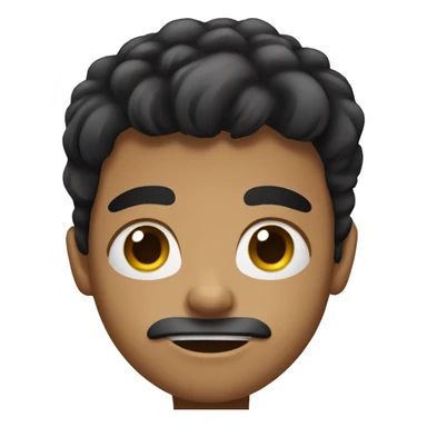 A boy that has dark hair with his mouth very big sticker