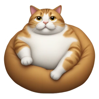 fat cat on beanbag sticker