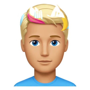 Man KEN barby style face sticker