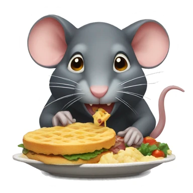 rat eating delicious food  sticker