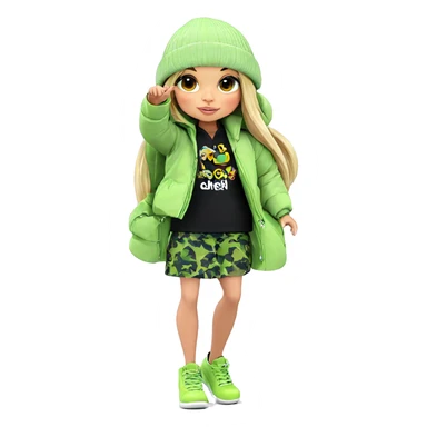 girl in beanie and jacket sticker