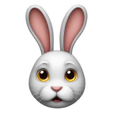 rabbit body unhappy sticker