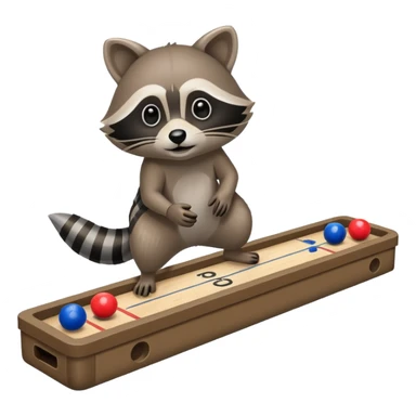Raccoon playing floor shuffleboard sticker