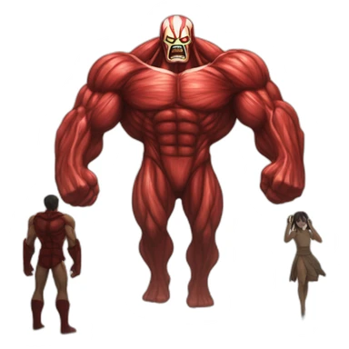colossal titan vs livai sticker