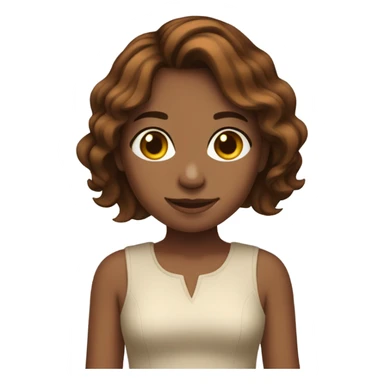 Cinnamon girl with short shoulder length brown hair sticker