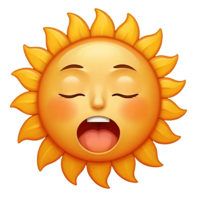 A sleepy sun with tired eyes and yawning sticker
