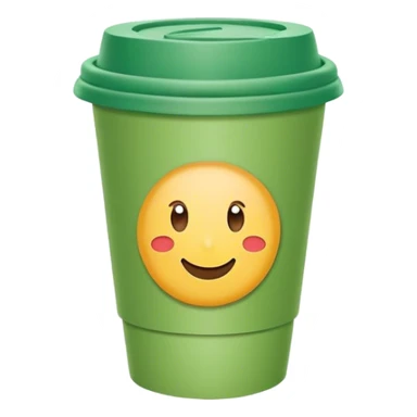 green paper small cup with plastic lid on too sticker