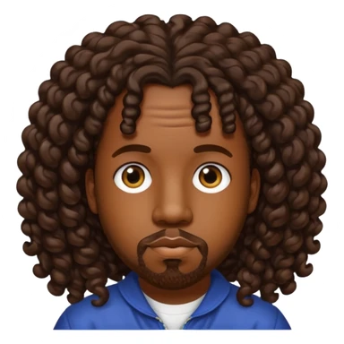 Big Boi with long dark brown curly hair sticker