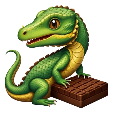 Reptile  eating chocolate sticker