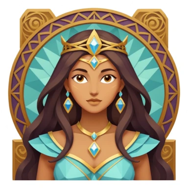 fantasy magic tarot card low poly goddess calcio sticker