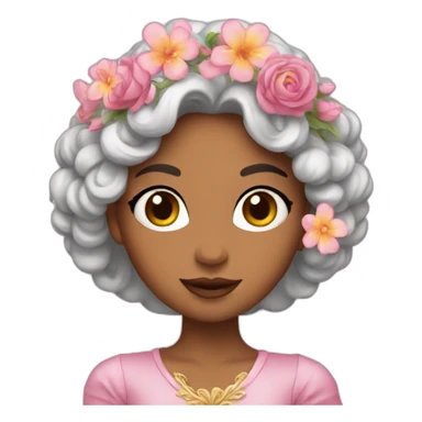 princess with flowers sticker