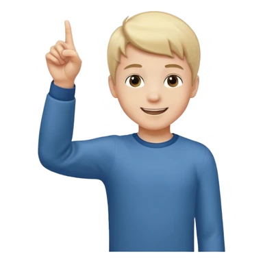 A boy poitning at someone next to him. Full body. Arm straight. sticker