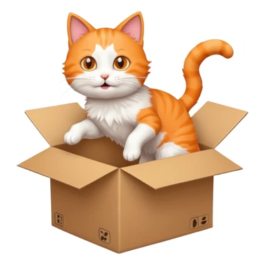cat jumping inside into a box sticker
