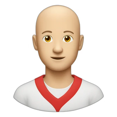 Un homme bald en polo rouge sticker