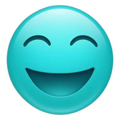 An simple aqua blue smiley sticker