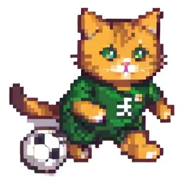 cat playing soccer sticker