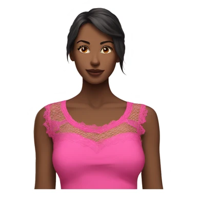  Hot pink top with lace sticker