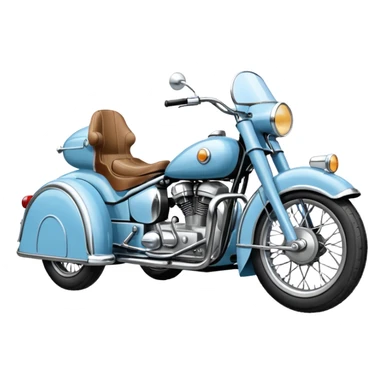 light blue sidecar motorcycle sticker