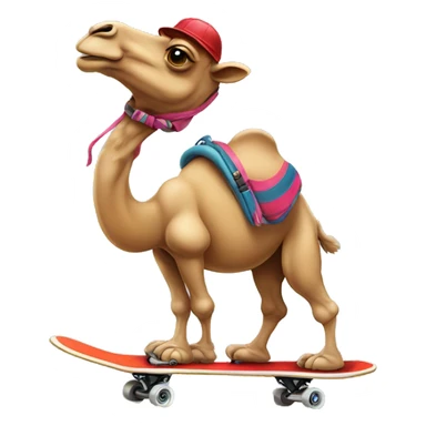 Camel on a skateboard wearing rollerblades  sticker