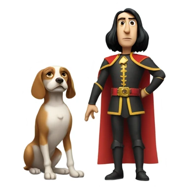 lord farquaad with a dog  sticker
