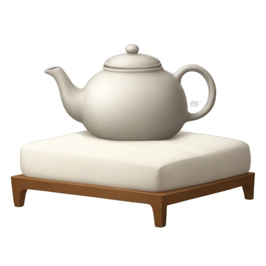 teapot resting on top of a bed sticker