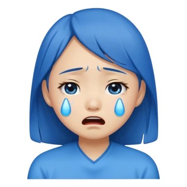 Asian girl crying more like this 😭 make the tears blue sticker