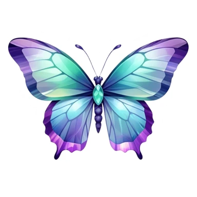 Iridescent Fluorite crystal gemstone butterfly  sticker