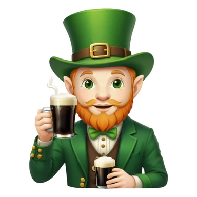 leprechaun drinking guinness  sticker