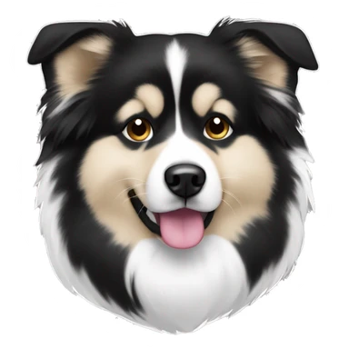 Black and white finnish lapphund sticker