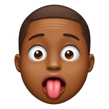 dil çıkaran siyahi sticker