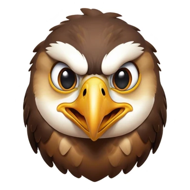 Cinematic Comical Hawk Portrait Emoji, Head tilted dramatically with an exaggeratedly shocked expression, featuring a sharply defined beak and wide, comically expressive eyes full of playful disbelief, Simplified yet hilariously expressive features, highly detailed, glowing with a slightly sassy glow, high shine, dramatic yet playful, stylized with an air of cheeky aerial mischief, soft glowing outline, capturing the essence of a meme-worthy hawk that looks ready to side-eye its way into viral fame! sticker
