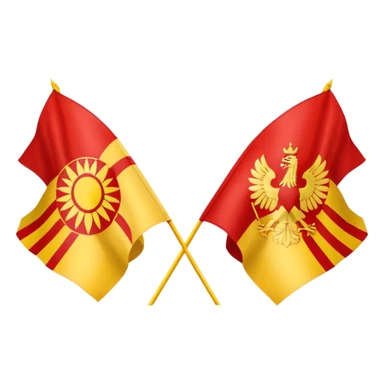 combine half the macedonian flag with half the polish flag so there is an even amount of each in the one flag. keep the colours of the flags the same do not merge them. just cut half of each and put them together sticker
