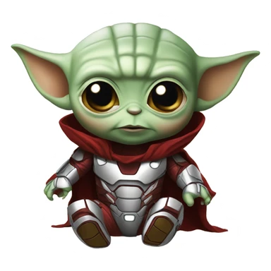 Baby yoda as iron man sticker